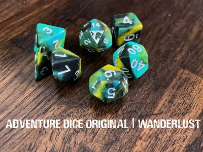 7-Piece RPG Dice Set: RPG Themed Wanderlust