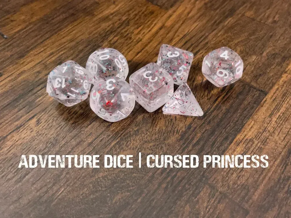 7-Piece RPG Dice Set: RPG Themed Cursed Princess