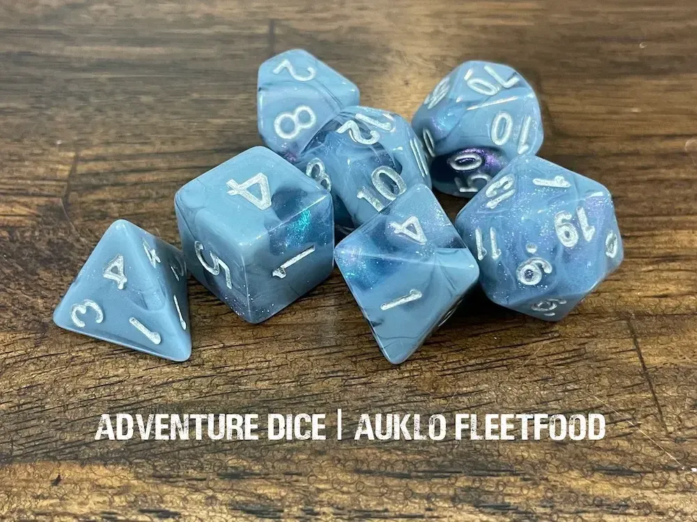 7-Piece RPG Dice Set: Auklo Fleetfoot