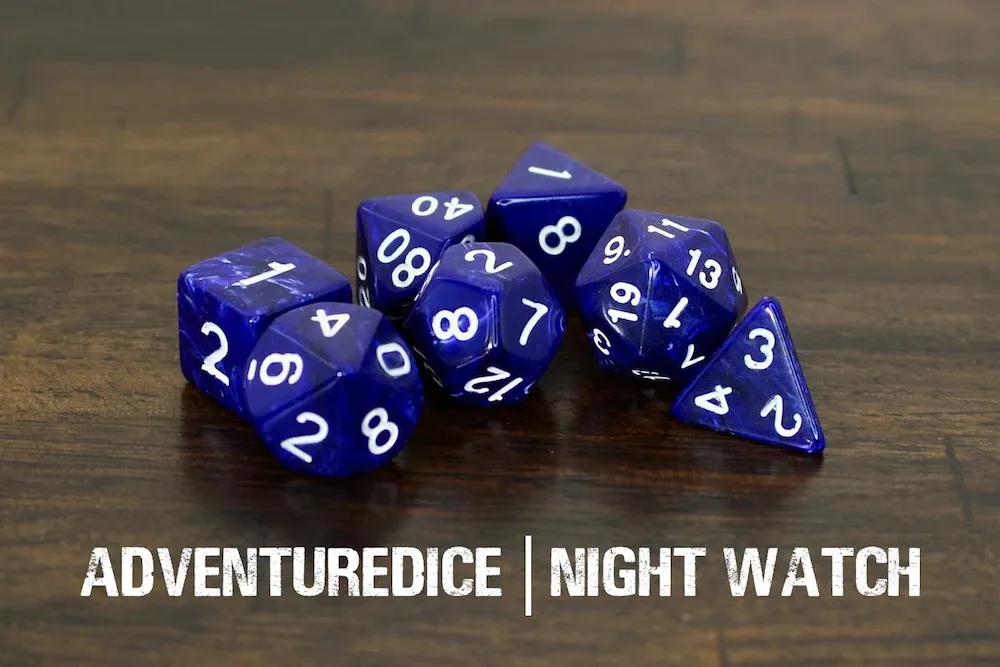 7-Piece RPG Dice Set: RPG Themed Night Watch