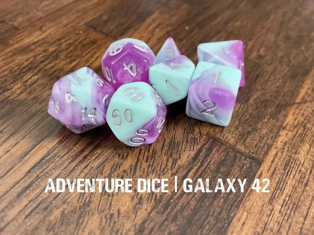 7-Piece RPG Dice Set: Sky Themed Galaxy 42