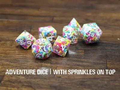 7-Piece RPG Premium Dice Set: With Sprinkles on Top