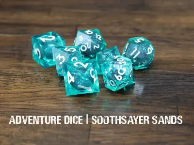 7-Piece RPG Premium Liquid Core Dice Set: Soothsayer Sands