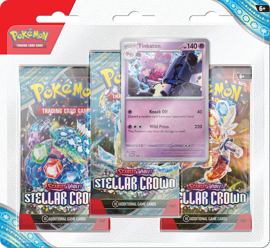 Pokemon TCG - Scarlet &amp; Violet Stellar Crown: 3-Pack Blister