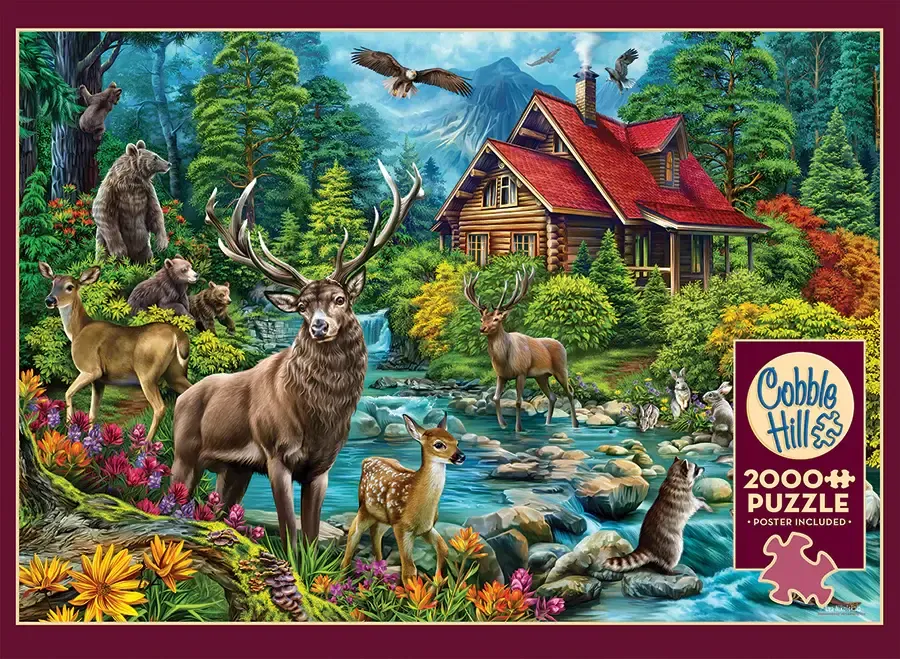 2000 pcs - Red-Roofed Cabin