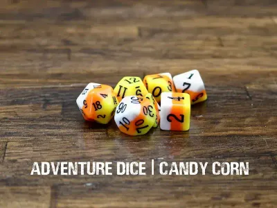 7-Piece RPG Dice Set: Candy Corn