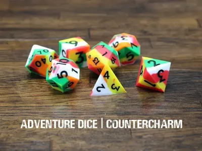 7-Piece RPG Premium Silicone Dice Set: Countercharm
