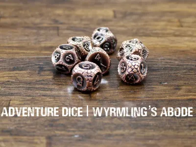 7-Piece RPG Premium Metal Dice Set: Wyrmling's Abode