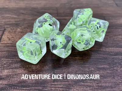7-Piece RPG Dice Set: Interior Design (Dinosaurs) Dinonosaur