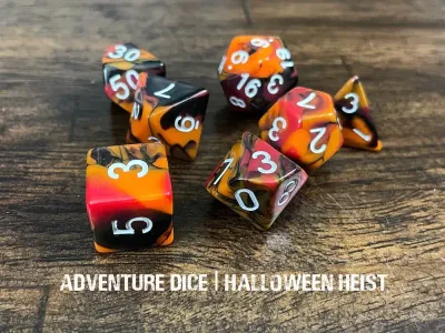 7-Piece RPG Dice Set: Halloween Heist