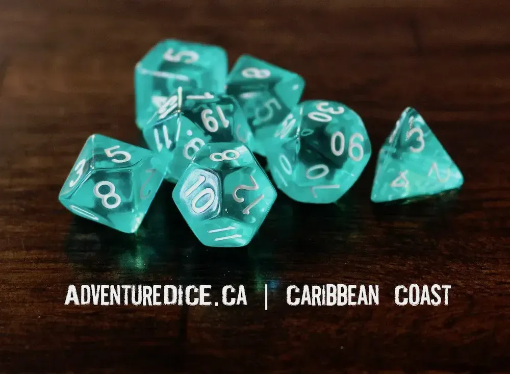 7-Piece RPG Dice Set: Caribbean Coast