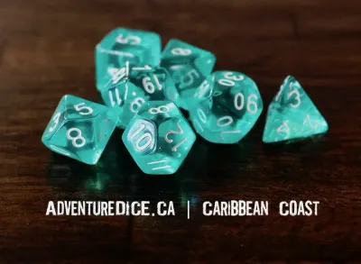 7-Piece RPG Dice Set: Caribbean Coast