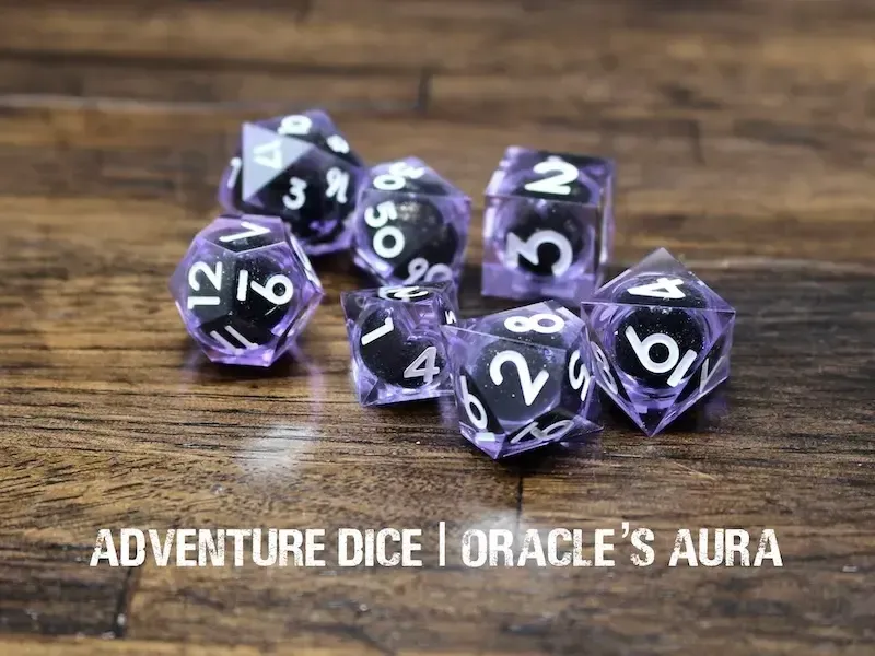 7-Piece RPG Premium Liquid Core Dice Set: Oracle&#39;s Aura