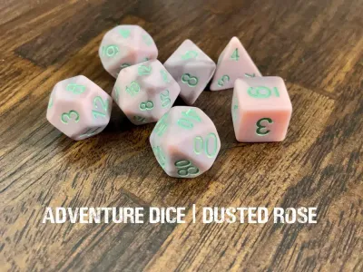7-Piece RPG Dice Set: Dusted Rose