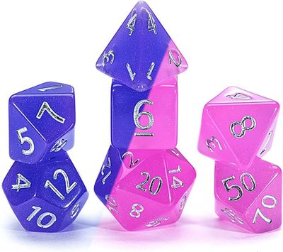7-Piece RPG Dice Set: Chromomancy Dice - Birthday Surprise