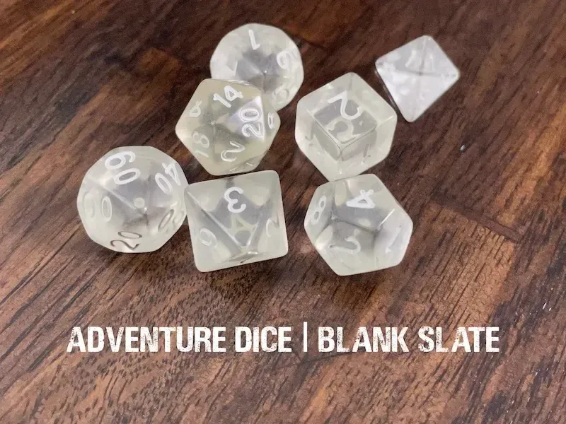7-Piece RPG Dice Set: Blank Slate
