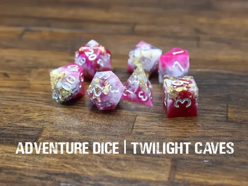 7-Piece RPG Premium Sharp Edge Dice Set: Twilight Caves