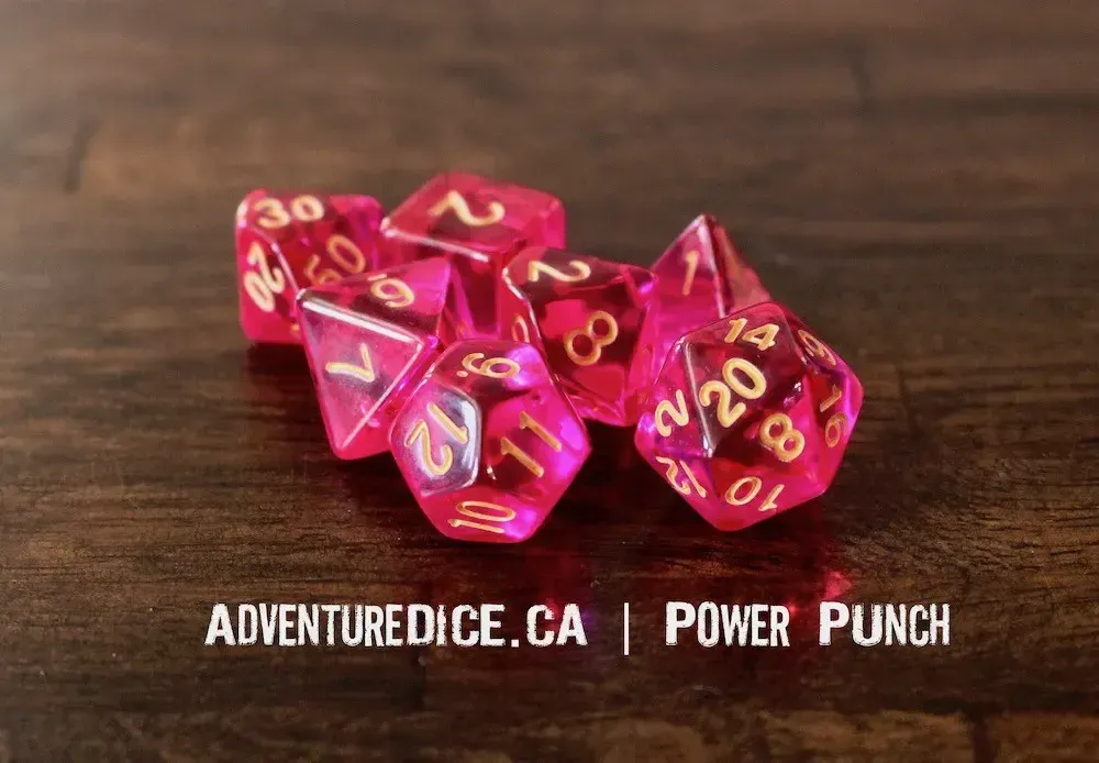 7-Piece RPG Dice Set: Power Punch