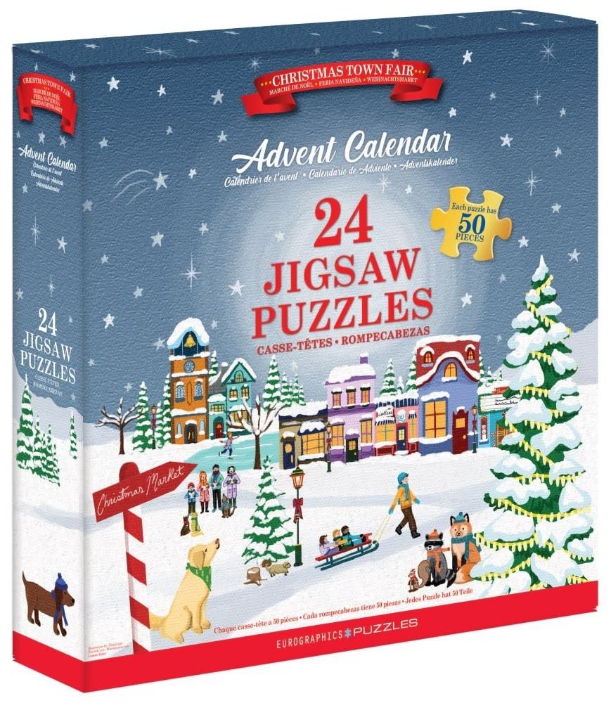24x50 pcs - Christmas Town Fair Puzzle Advent Calendar