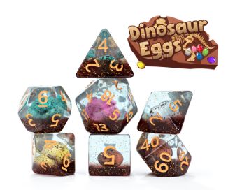 7-Piece RPG Dice Set: Inclusion - Dinosaur Eggs