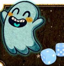 Vagrantsong: Blue Ghost Dice Bag w/ 6 Glow in the Dark Bones