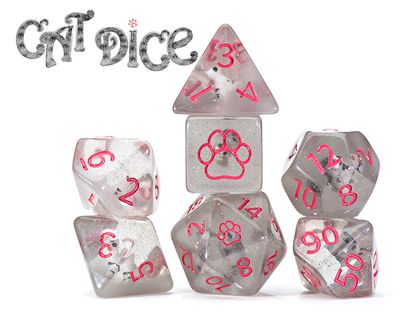 7-Piece RPG Dice Set: Inclusion - Cat