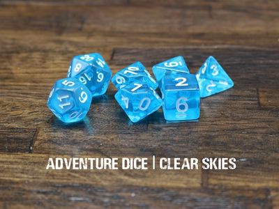 7-Piece RPG Dice Set: Clear Skies