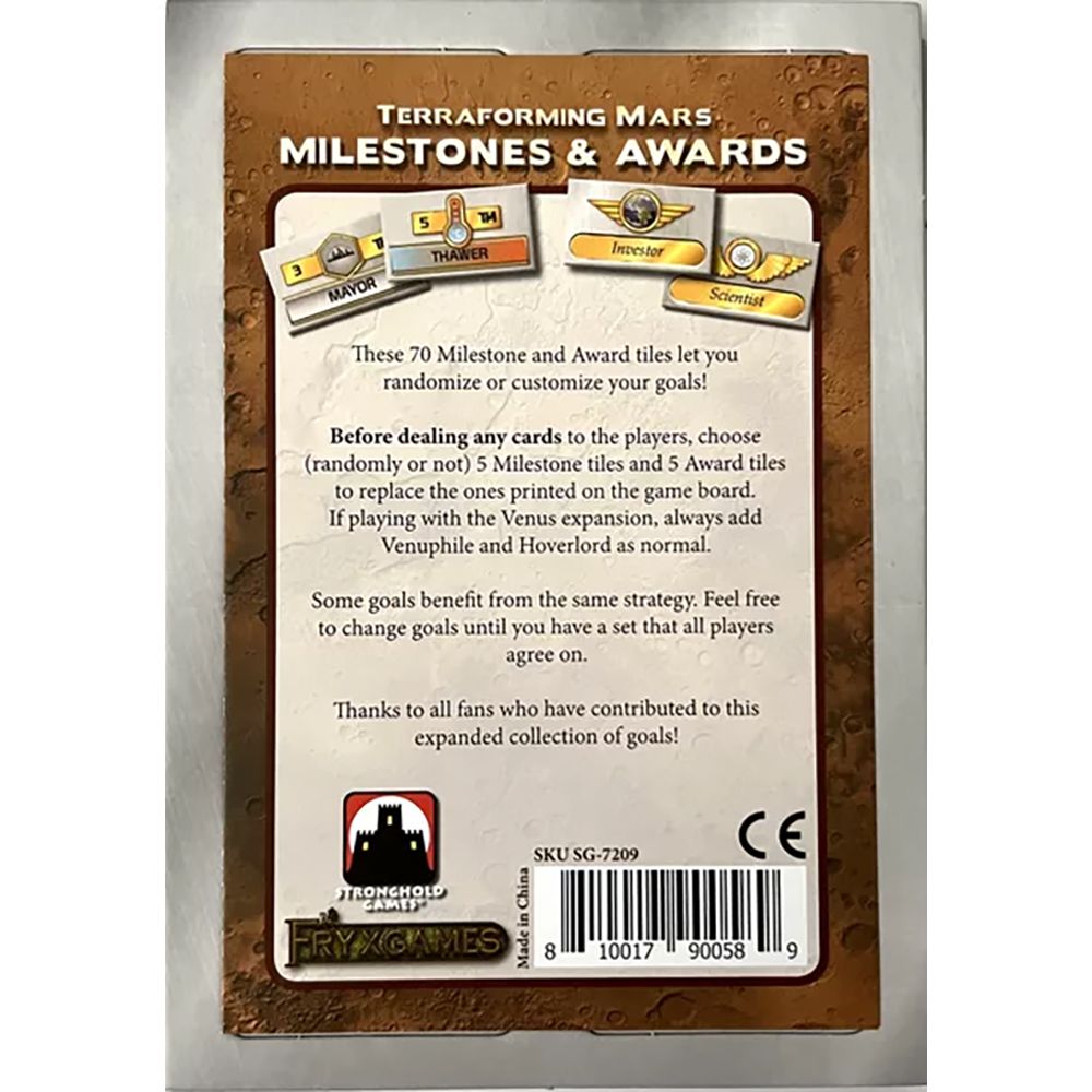 Terraforming Mars: Milestones &amp; Awards Expansion