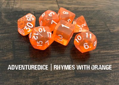 7-Piece RPG Dice Set: Rhymes with Orange