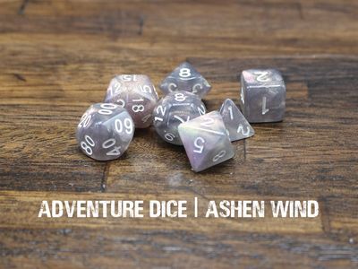 7-Piece RPG Dice Set: Ashen Wind