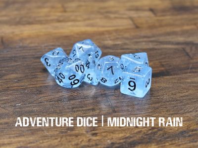 7-Piece RPG Dice Set: Midnight Rain