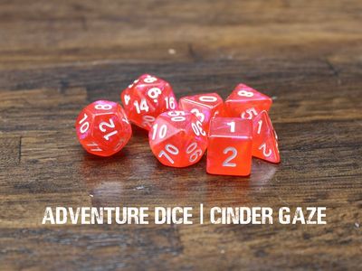 7-Piece RPG Dice Set: Cinder Gaze