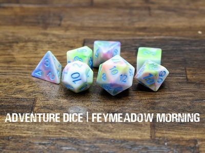 7-Piece RPG Dice Set: Feymeadow Morning