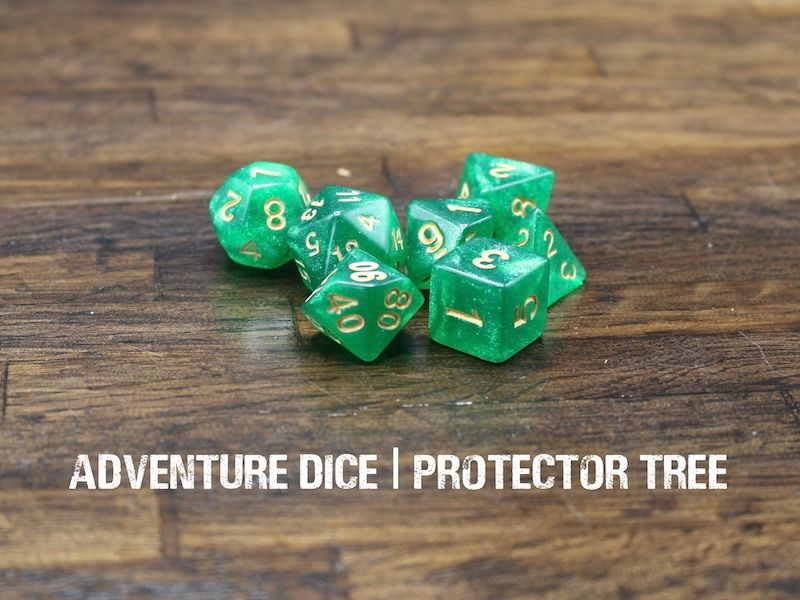 7-Piece RPG Dice Set: Protector Tree