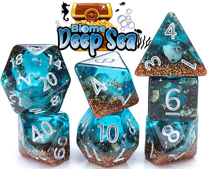 7-Piece RPG Dice Set: Inclusion - Biome Deep Sea