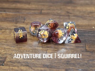 7-Piece RPG Dice Set: Squirrel!