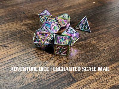 7-Piece RPG Premium Metal Dice Set: Enchanted Scale