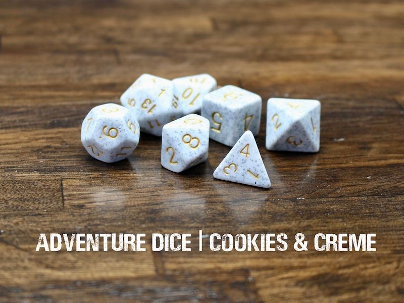 7-Piece RPG Dice Set: Cookies &amp; Creme