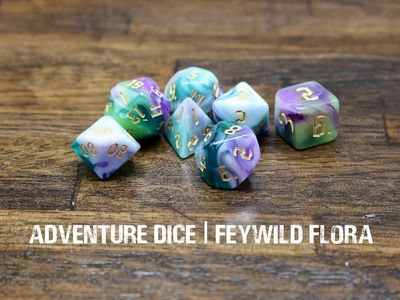 7-Piece RPG Dice Set: Feywild Flora