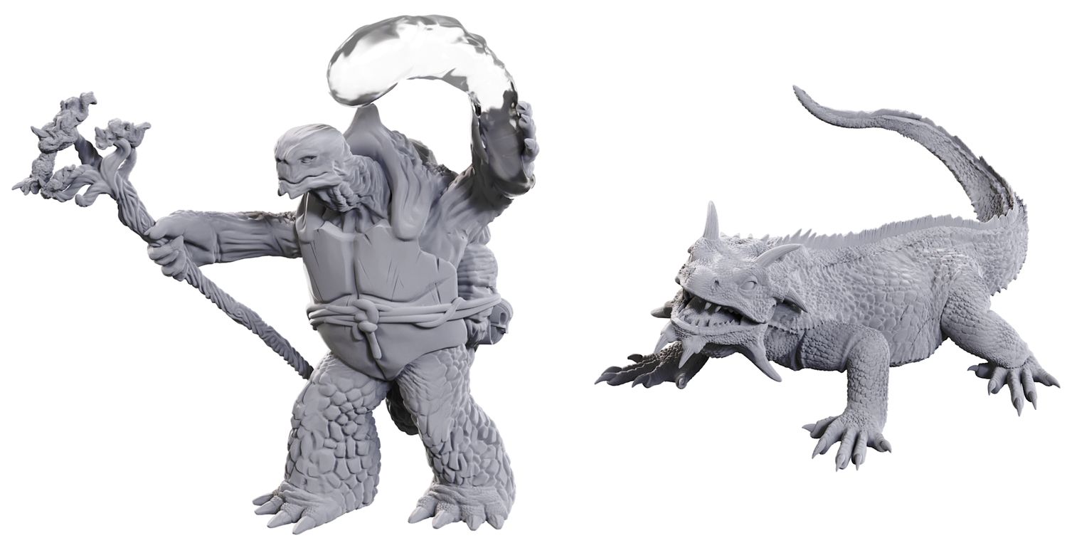 Nolzur&#39;s Marvelous Miniatures: Tortle Druid &amp; Wild Shape Giant Lizard