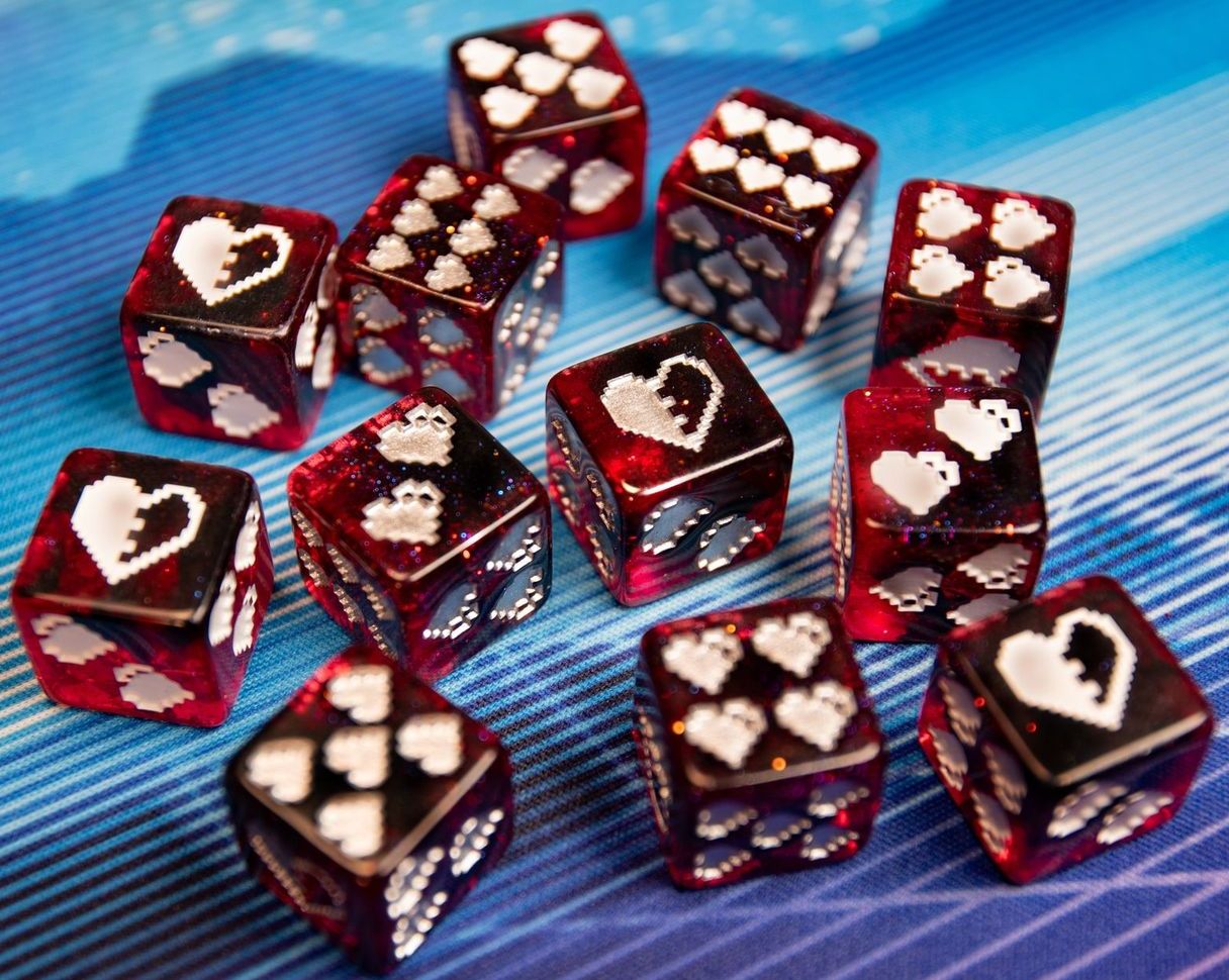 12d6 Dice (16mm): Heart Pip