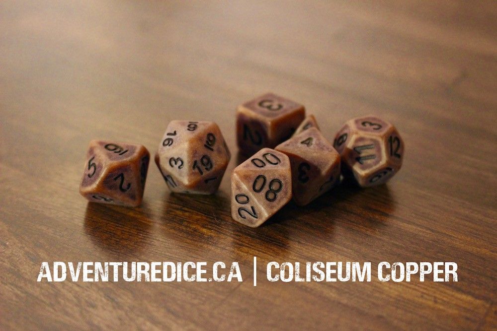 7-Piece RPG Dice Set: Coliseum Copper