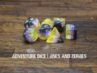 7-Piece RPG Dice Set: Ones and Zeroes