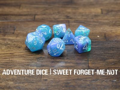 7-Piece RPG Dice Set: Sweet Forget-Me-Not