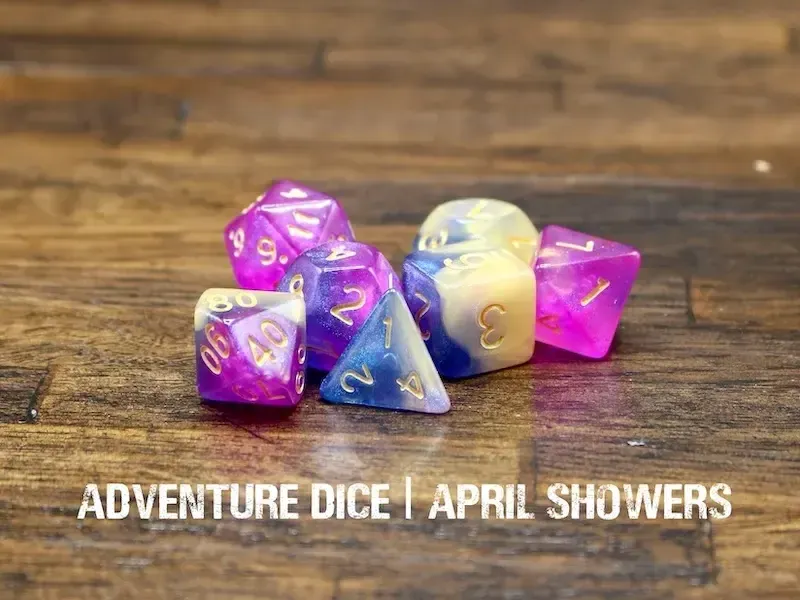 7-Piece RPG Dice Set: April Showers