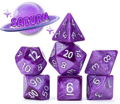 7-Piece RPG Dice Set: Mercurial - Saturn