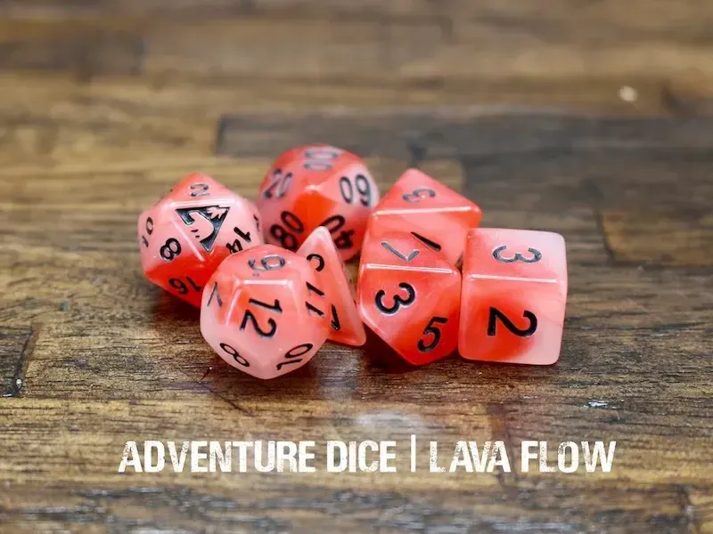 7-Piece RPG Dice Set: Lava Flow
