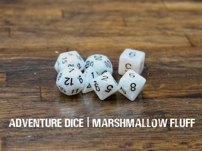 7-Piece RPG Dice Set: Marshmallow Fluff