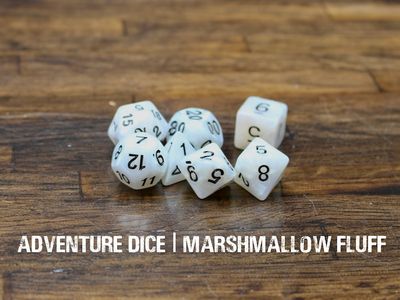 7-Piece RPG Dice Set: Marshmallow Fluff