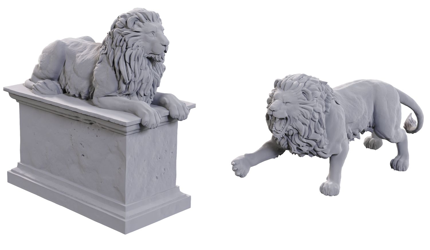 Pathfinder Deep Cuts Miniatures: Stone Lion &amp; Animated Stone Lion